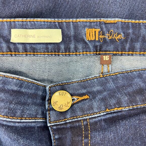 Kut From The Kloth Jeans Women's 16 Blue Catherine Boyfriend Preppy Normcore - Picture 10 of 13